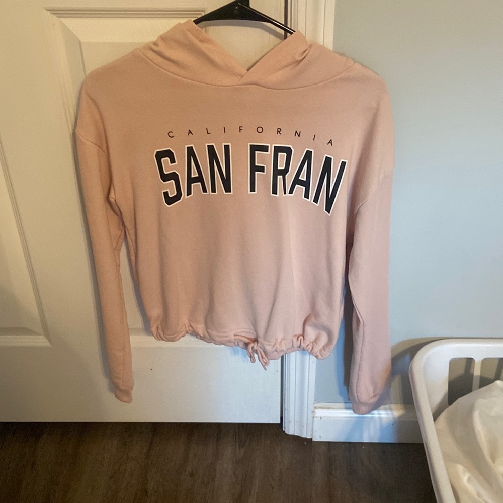 H&M Cropped Hoodie with Tie Size (YL)
